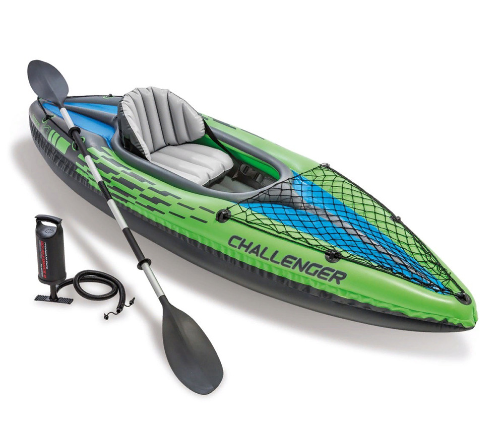 Байдарка одноместная с веслами и насосом CHALLENGER K1 274х76х33см, Intex 68305